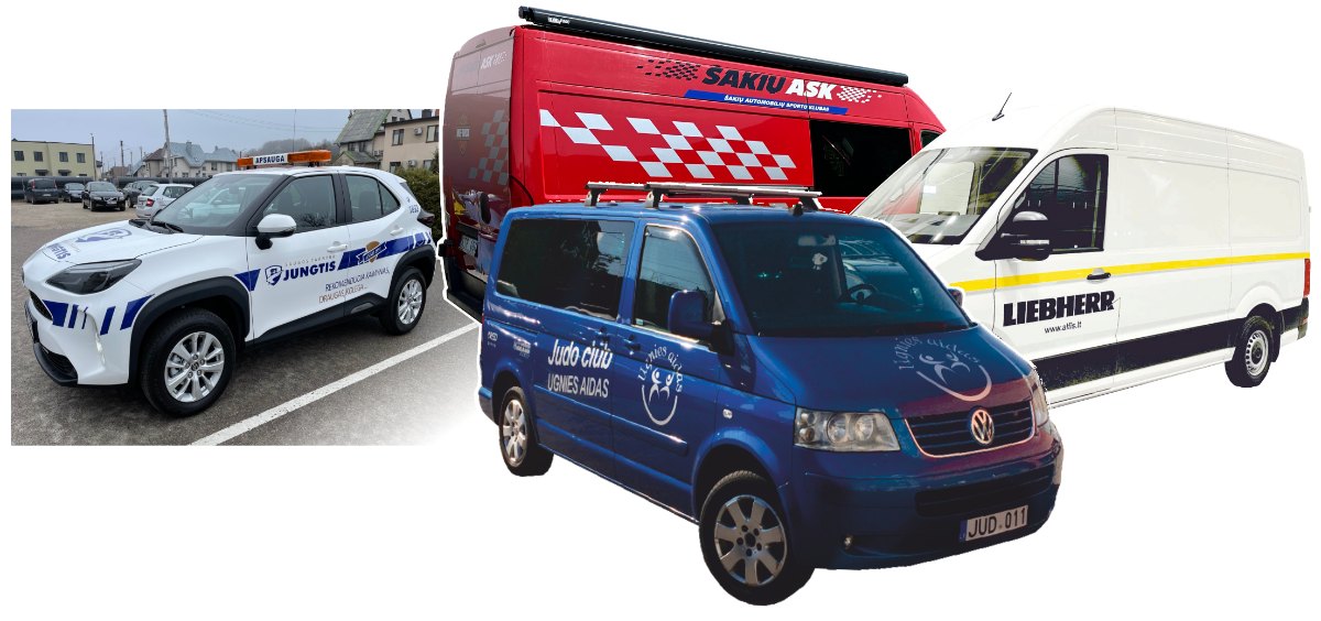 Reklaminių lipdukų klijavimas ant automobilių